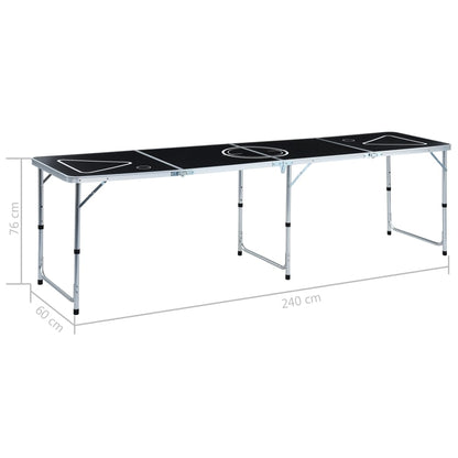 Klappbarer Bier-Pong-Tisch 240 cm Schwarz - Pazzar.ch