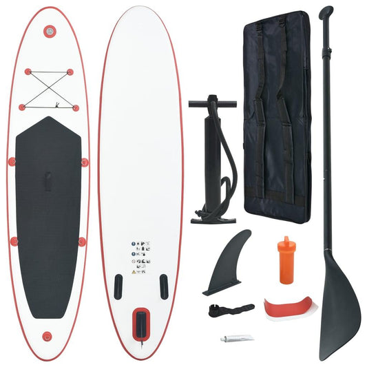 Stand Up Paddle Surfboard SUP Aufblasbar Rot und Weiß - Pazzar.ch