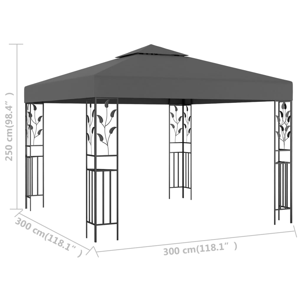 Pavillon 3×3 m Anthrazit - Pazzar.ch