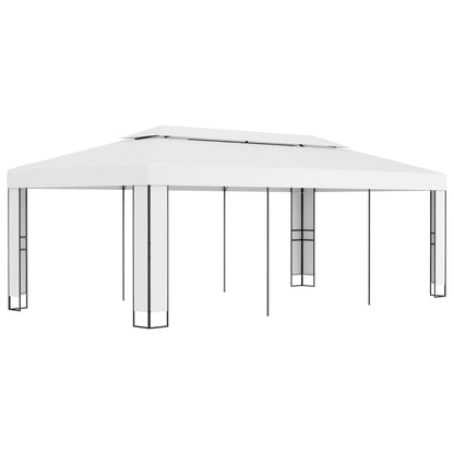 Pavillon mit Doppeldach 3 x 6 m Weiß - Pazzar.ch