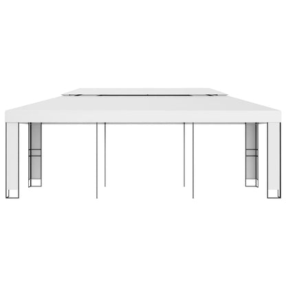Pavillon mit Doppeldach 3 x 6 m Weiß - Pazzar.ch