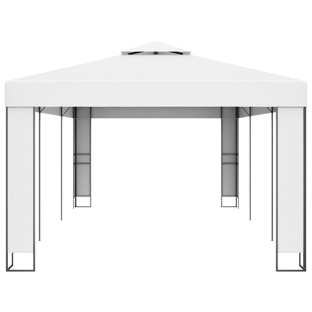 Pavillon mit Doppeldach 3 x 6 m Weiß - Pazzar.ch