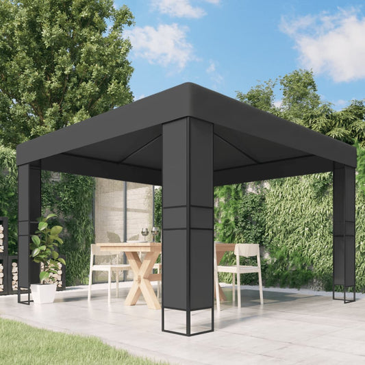 Pavillon mit Doppeldach 3 x 3 m Anthrazit - Pazzar.ch