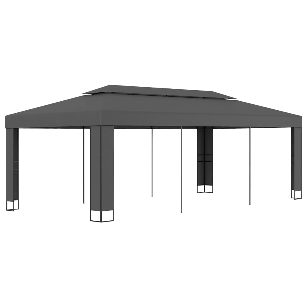 Pavillon mit Doppeldach 3 x 6 m Anthrazit - Pazzar.ch