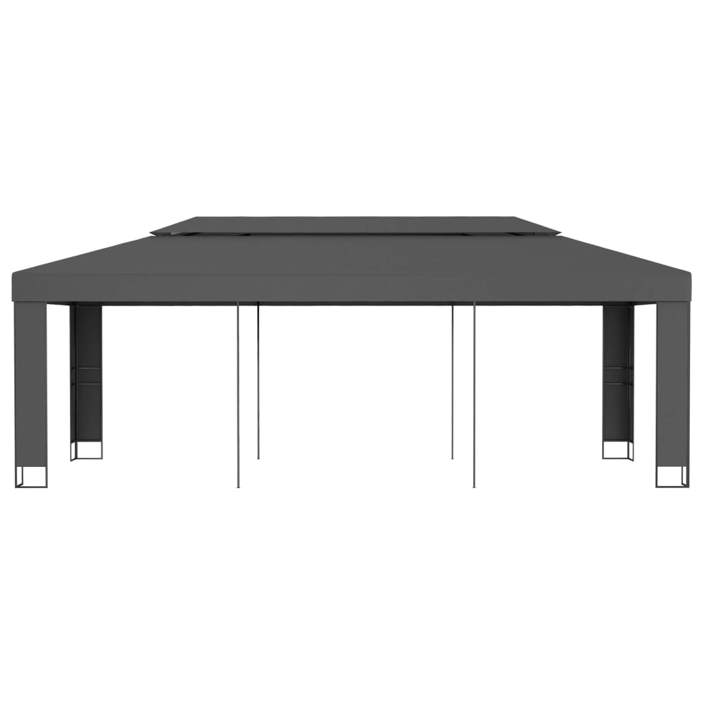 Pavillon mit Doppeldach 3 x 6 m Anthrazit - Pazzar.ch