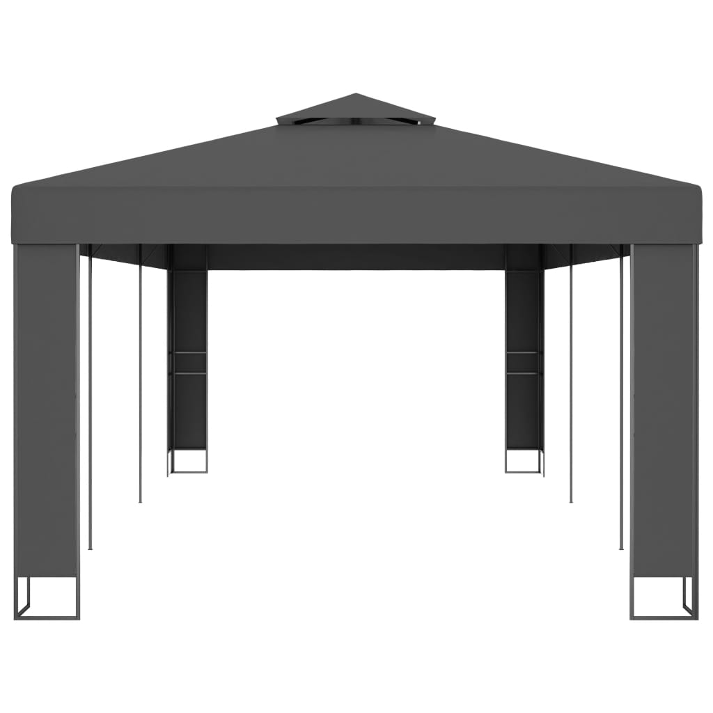 Pavillon mit Doppeldach 3 x 6 m Anthrazit - Pazzar.ch