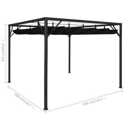 Gartenpavillon mit ausziehbarem Dach 3×3 m Anthrazit - Pazzar.ch