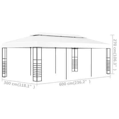 Gartenpavillon 6×3 m Weiß - Pazzar.ch
