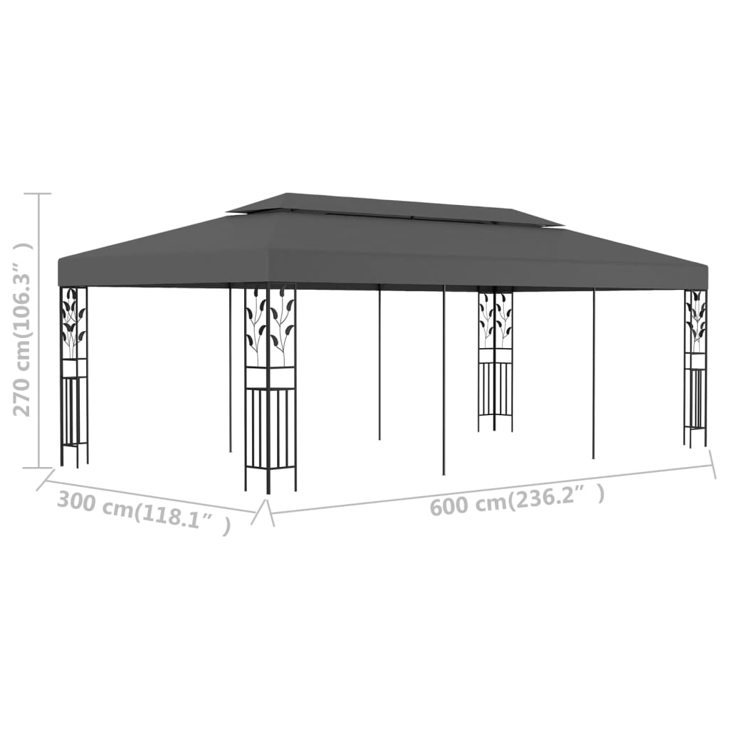 Pavillon 3×6 m Anthrazit - Pazzar.ch