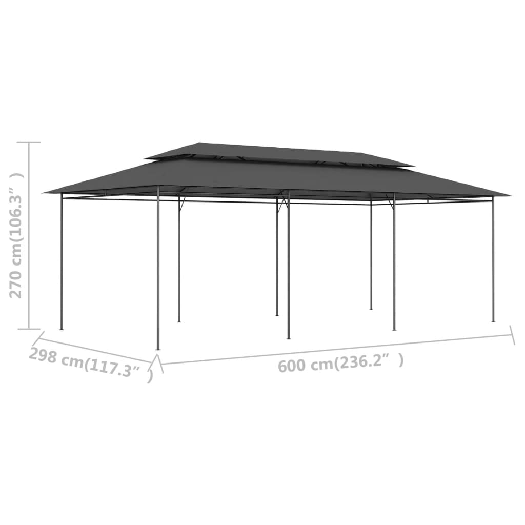 Pavillon 600x298x270 cm Anthrazit - Pazzar.ch