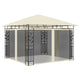 Pavillon mit Moskitonetz 3x3x2,73 m Creme 180 g/m²