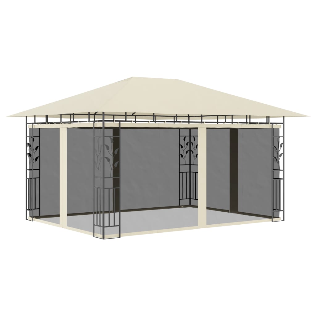 Pavillon mit Moskitonetz 4x3x2,73 m Creme 180 g/m² - Pazzar.ch