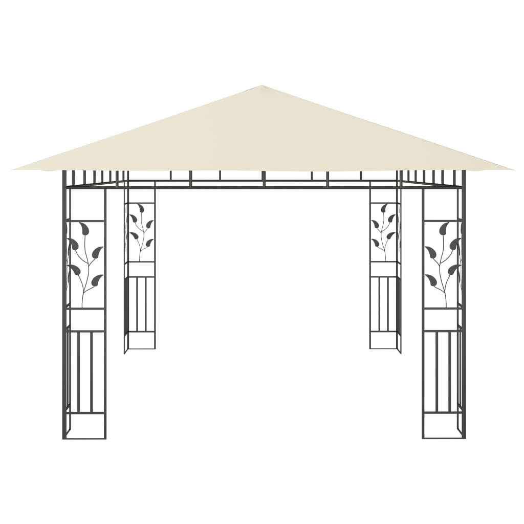 Pavillon mit Moskitonetz 4x3x2,73 m Creme 180 g/m²