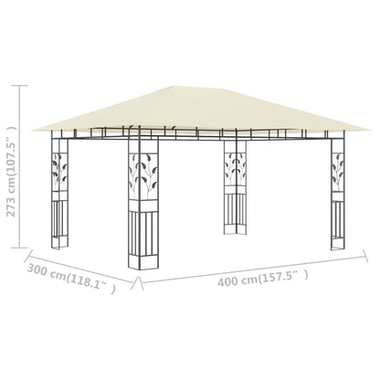 Pavillon mit Moskitonetz 4x3x2,73 m Creme 180 g/m² - Pazzar.ch