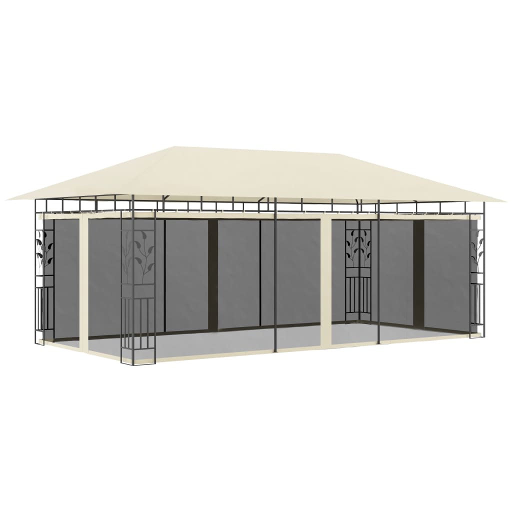Pavillon mit Moskitonetz 6x3x2,73 m Creme - Pazzar.ch