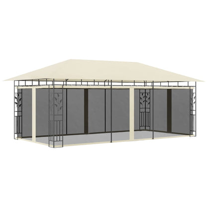 Pavillon mit Moskitonetz 6x3x2,73 m Creme - Pazzar.ch