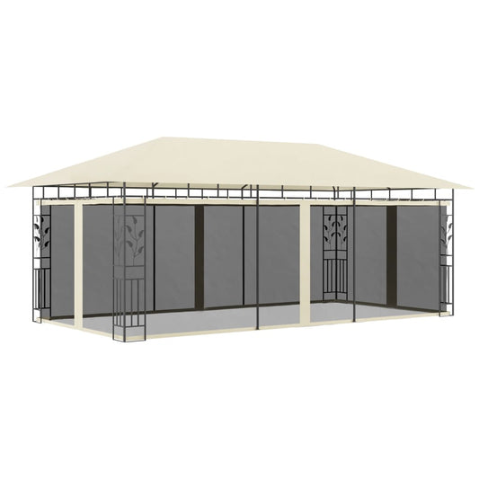 Pavillon mit Moskitonetz 6x3x2,73 m Creme - Pazzar.ch