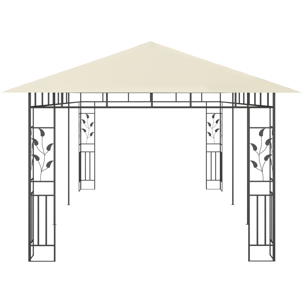 Pavillon mit Moskitonetz 6x3x2,73 m Creme