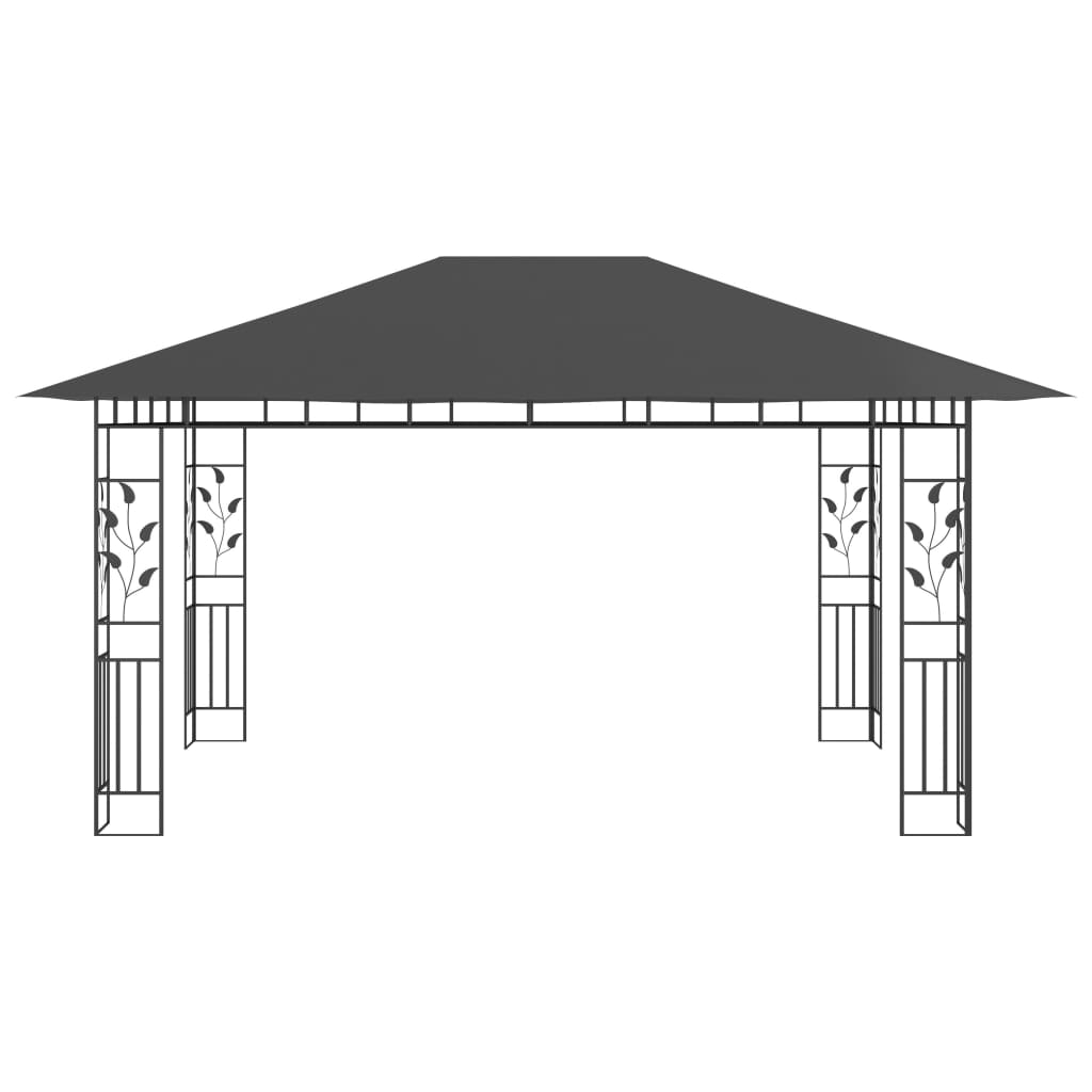 Pavillon mit Moskitonetz 4x3x2,73 m Anthrazit 180 g/m² - Pazzar.ch
