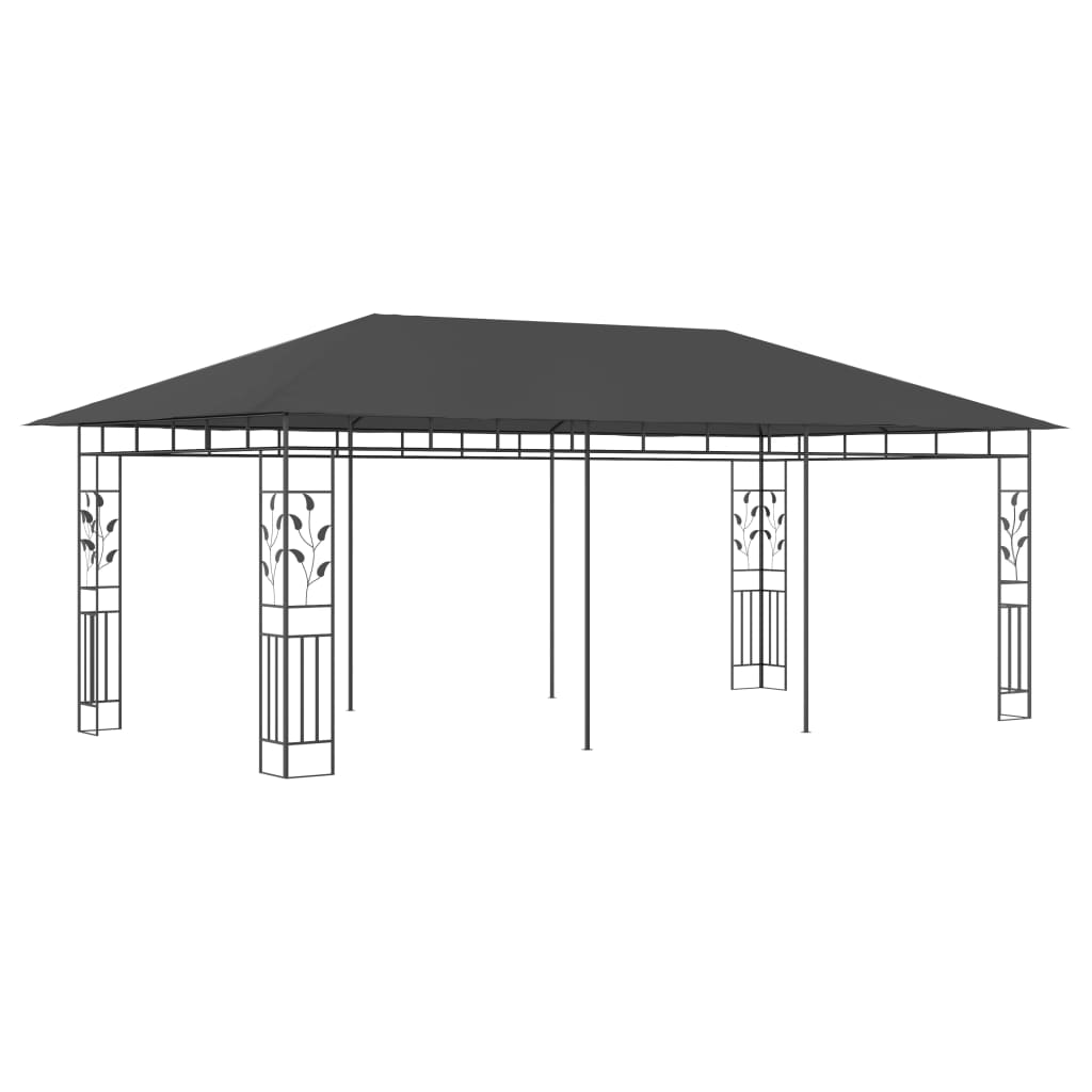 Pavillon mit Moskitonetz 6x3x2,73 m Anthrazit - Pazzar.ch
