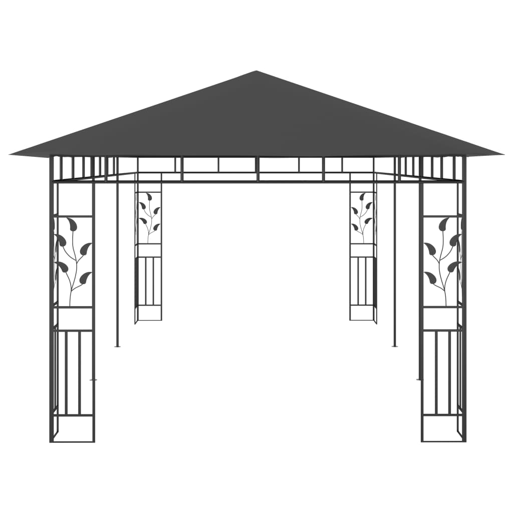 Pavillon mit Moskitonetz 6x3x2,73 m Anthrazit - Pazzar.ch