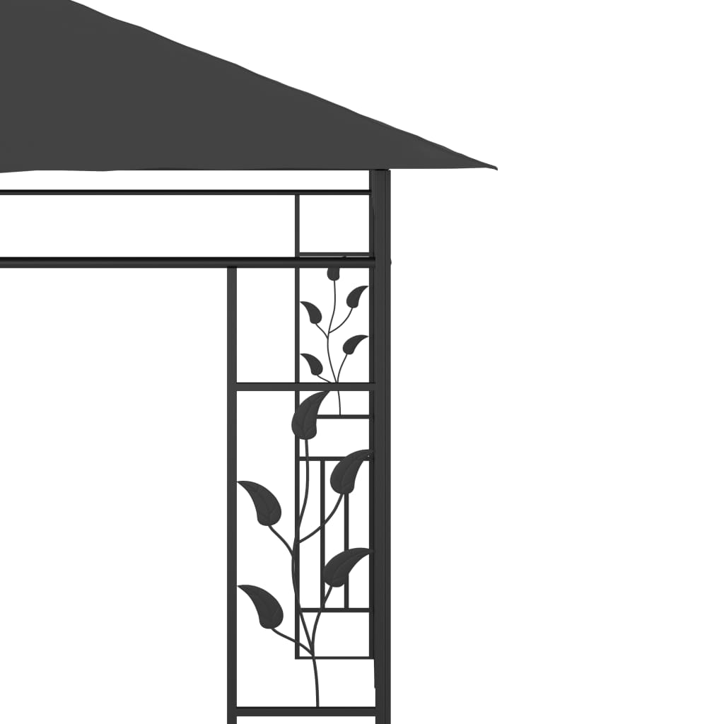 Pavillon mit Moskitonetz 6x3x2,73 m Anthrazit - Pazzar.ch