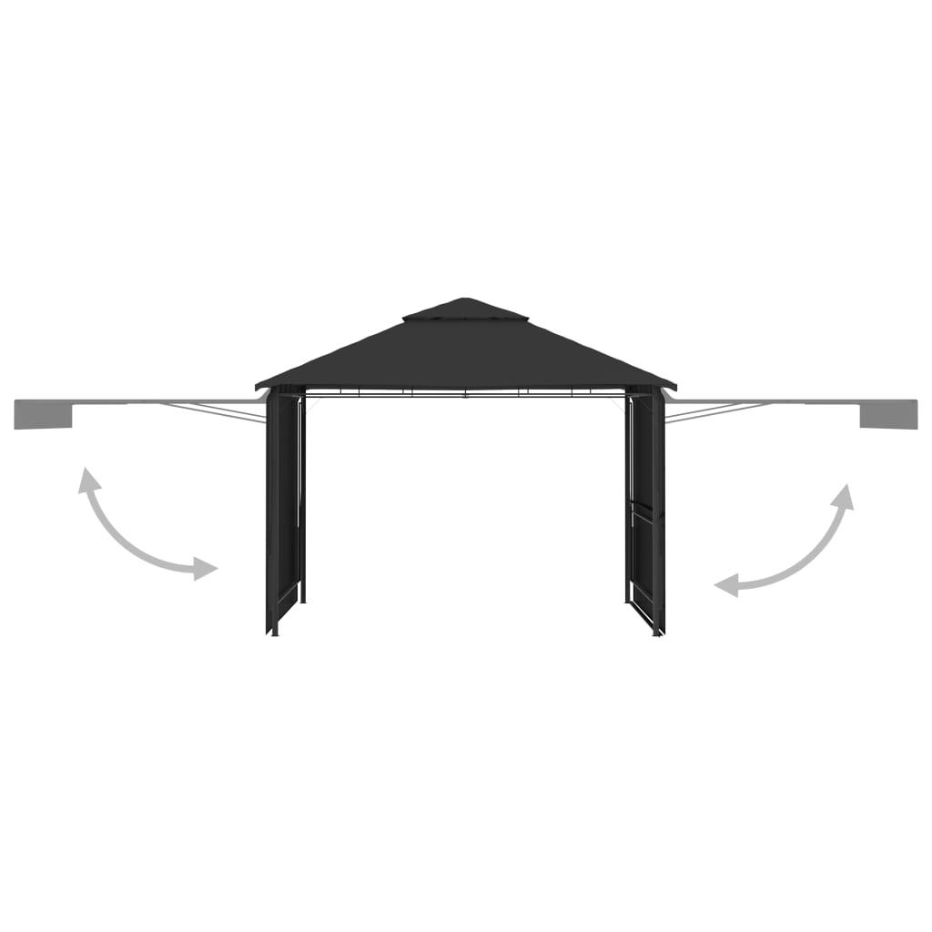 Pavillon mit Doppelt Erweiterten Dächern 3x3x2,75 cm 180 g/m² - Pazzar.ch