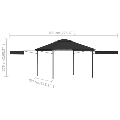 Pavillon mit Doppelt Erweiterten Dächern 3x3x2,75 cm 180 g/m² - Pazzar.ch