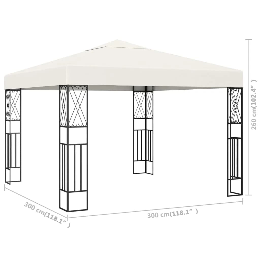 Pavillon 3×3 m Creme Stoff - Pazzar.ch