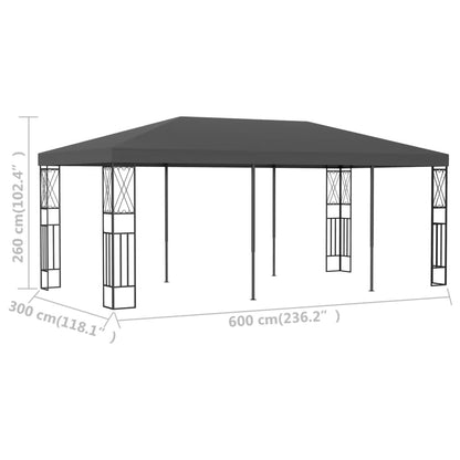 Pavillon 3x6 m Anthrazit Stoff - Pazzar.ch
