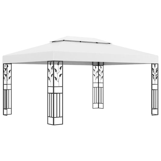 Pavillon mit Doppeldach 3x4 m Weiß - Pazzar.ch