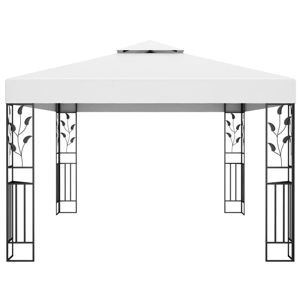 Pavillon mit Doppeldach 3x4 m Weiß - Pazzar.ch