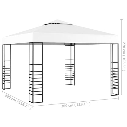 Gartenpavillon 3×3 m Weiß - Pazzar.ch