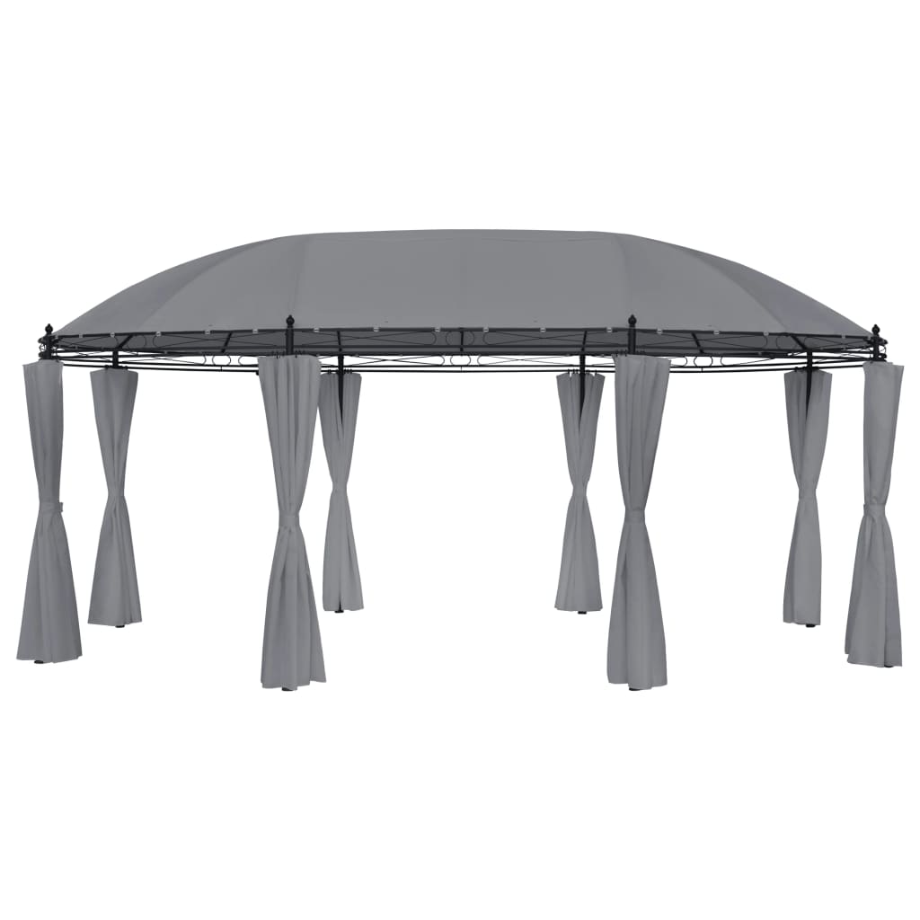 Pavillon mit Vorhängen 520x349x255 cm Anthrazit - Pazzar.ch