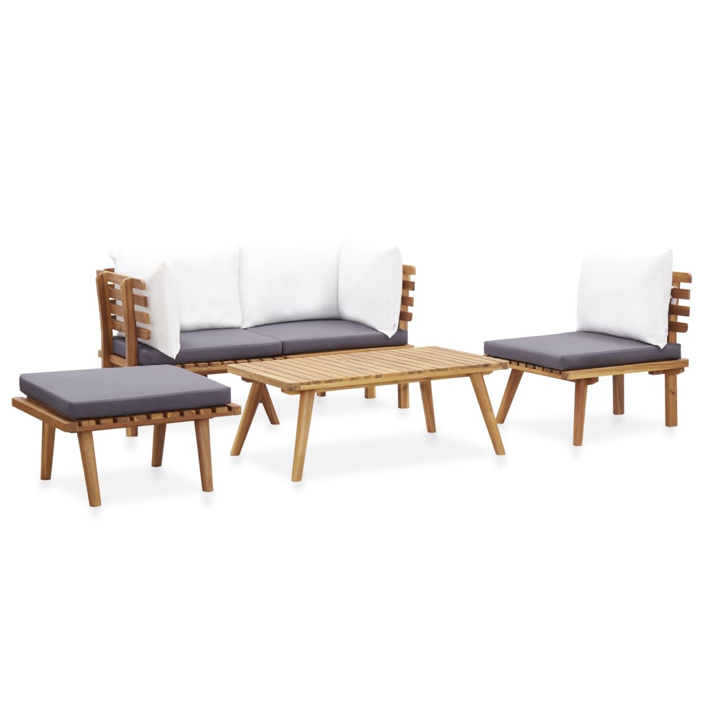 5-tlg. Garten-Lounge-Set Massivholz Akazie - Pazzar.ch