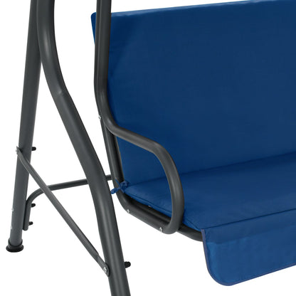 Hollywoodschaukel Dunkelblau 170×110×153 cm Stoff - Pazzar.ch