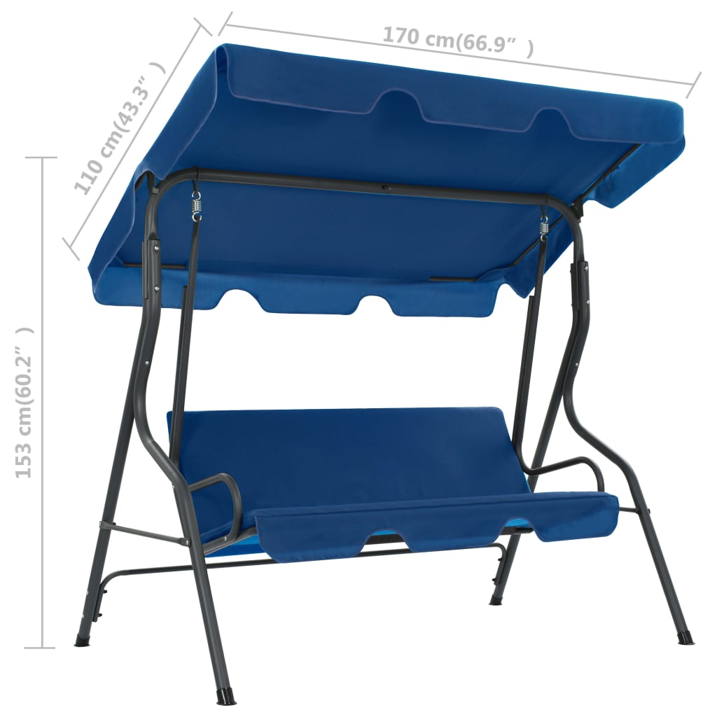 Hollywoodschaukel Dunkelblau 170×110×153 cm Stoff - Pazzar.ch