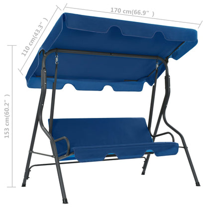 Hollywoodschaukel Dunkelblau 170×110×153 cm Stoff - Pazzar.ch