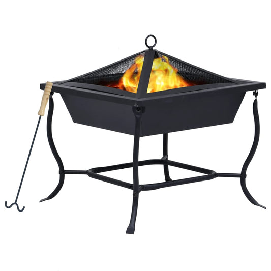 Feuerstelle Schwarz 42x42x45 cm Stahl - Pazzar.ch