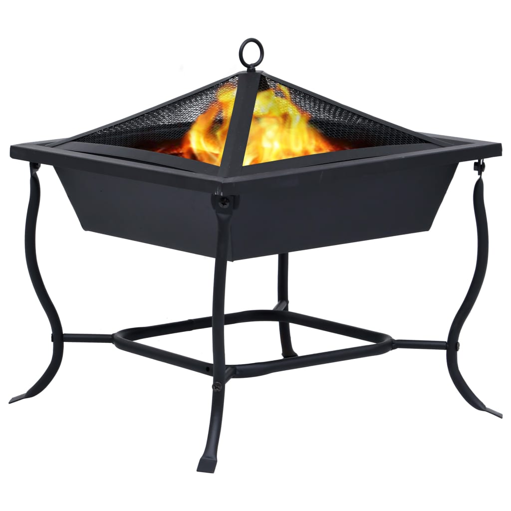 Feuerstelle Schwarz 42x42x45 cm Stahl