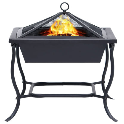 Feuerstelle Schwarz 42x42x45 cm Stahl - Pazzar.ch