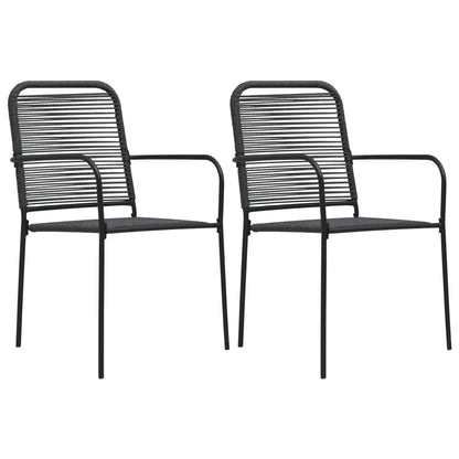Gartenstühle 2 Stk. Baumwollseil und Stahl Schwarz - Pazzar.ch
