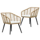 Gartenstühle 2 Stk. mit Auflagen Poly Rattan Eiche