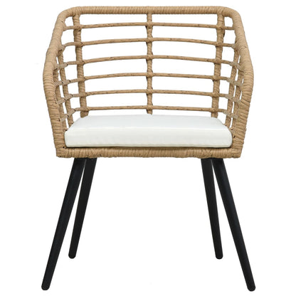Gartenstühle 2 Stk. mit Auflagen Poly Rattan Eiche - Pazzar.ch