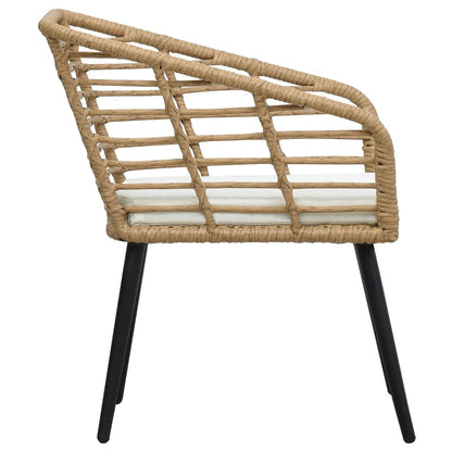 Gartenstühle 2 Stk. mit Auflagen Poly Rattan Eiche - Pazzar.ch