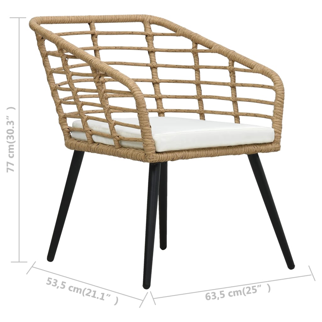 3-tlg. Bistro-Set Poly Rattan Eiche - Pazzar.ch
