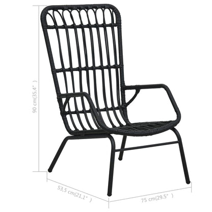 Gartenstuhl Poly Rattan Schwarz - Pazzar.ch