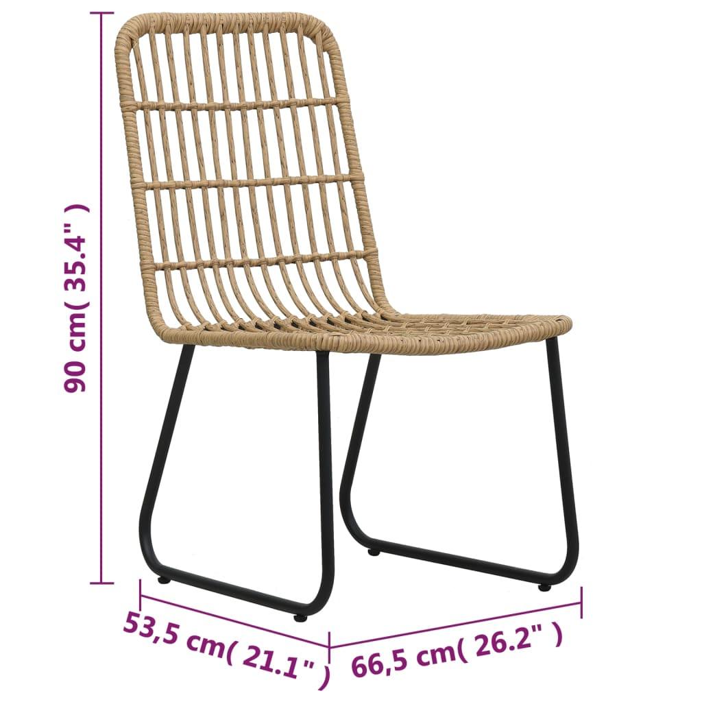 3-tlg. Bistro-Set Poly Rattan Eiche - Pazzar.ch