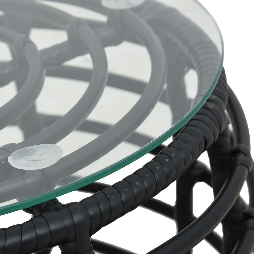 3-tlg. Bistro-Set Poly Rattan Schwarz - Pazzar.ch