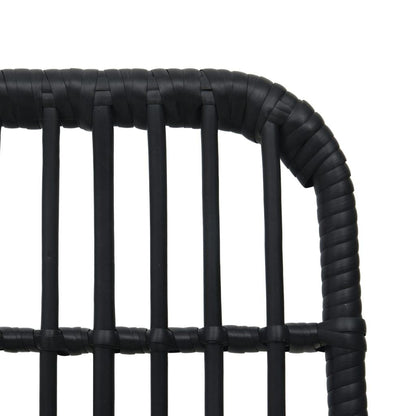 3-tlg. Bistro-Set Poly Rattan Schwarz - Pazzar.ch